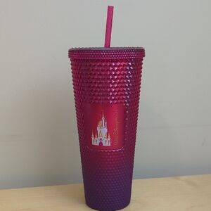 Disney World Starbucks Cinderella Castle Tumbler And Straw Brand New